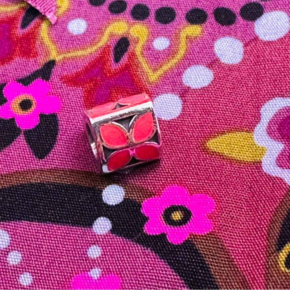 Retired Authentic Pandora Pink Sterling Silver / Enamel Flower